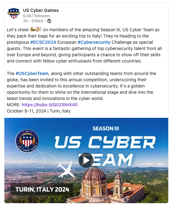 Building an Elite US Cyber Team US Cyber Games